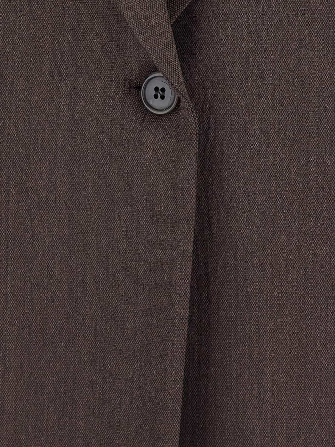 GRIFONI JACKET: Grifoni Single-Breasted Wool Blend Blazer with One-Button Closure, Dark - Img 4