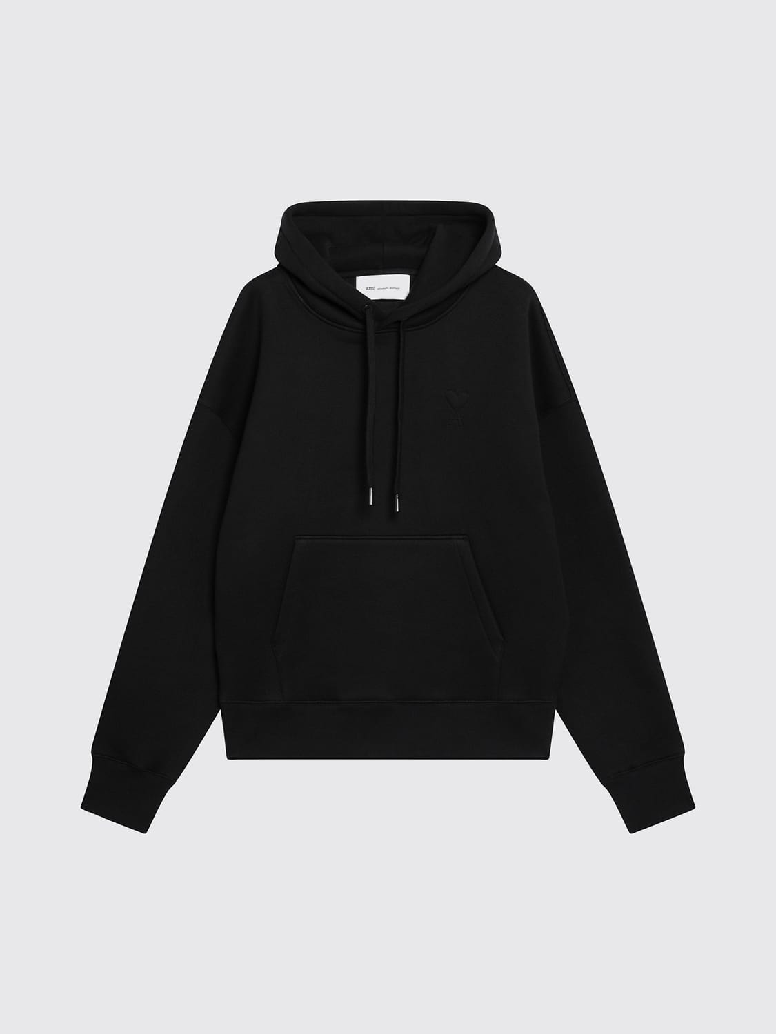 AMI PARIS SUDADERA: Sudadera con capucha Ami Paris de mezcla de algodón con bolsillo canguro, Negro - Img 2