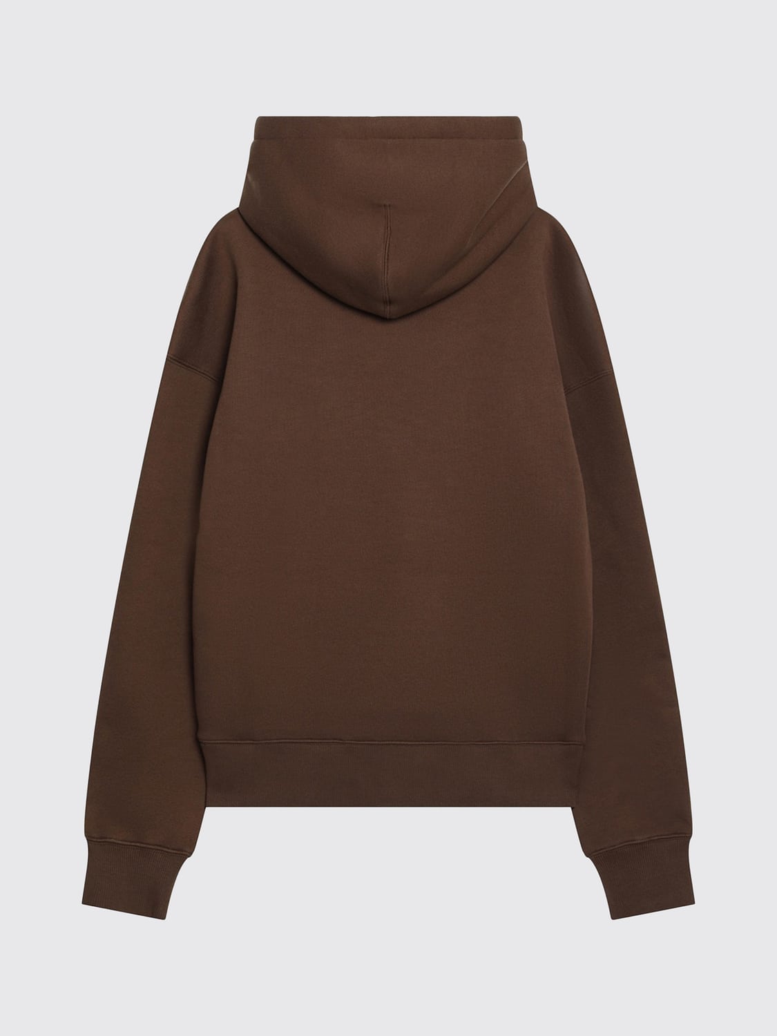 AMI PARIS SWEATSHIRT: Ami Paris Cotton Blend Hoodie with Kangaroo Pocket, Brown - Img 3