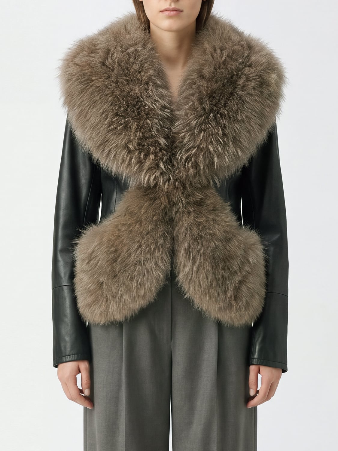 BLANCHA ABRIGO DE PIEL: Chaqueta mujer Blancha, Negro - Img 1