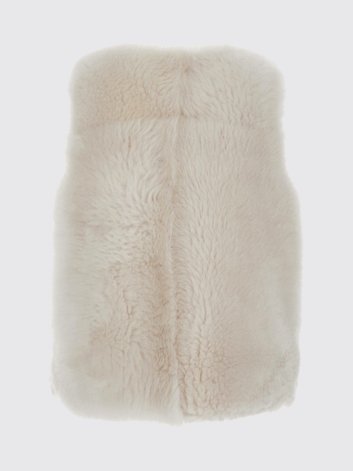 SUPREMA PELLICCIA: Gilet girocollo Suprema in pelle di pitone con chiusura a scomparsa, Beige - Img 3