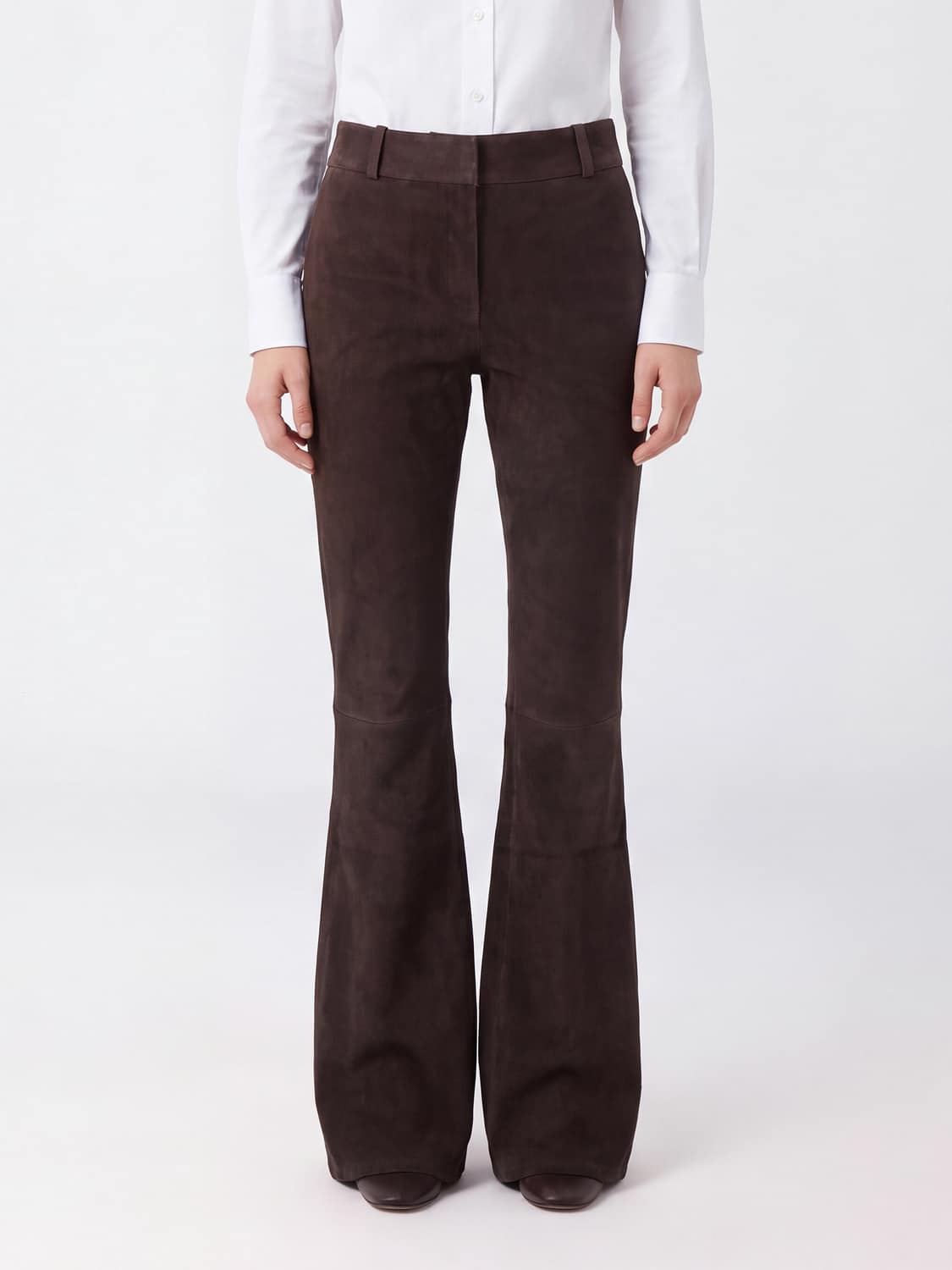 ARMA PANTALONES: Pantalones acampanados Arma de tiro medio en ante sintético, Marrón - Img 1