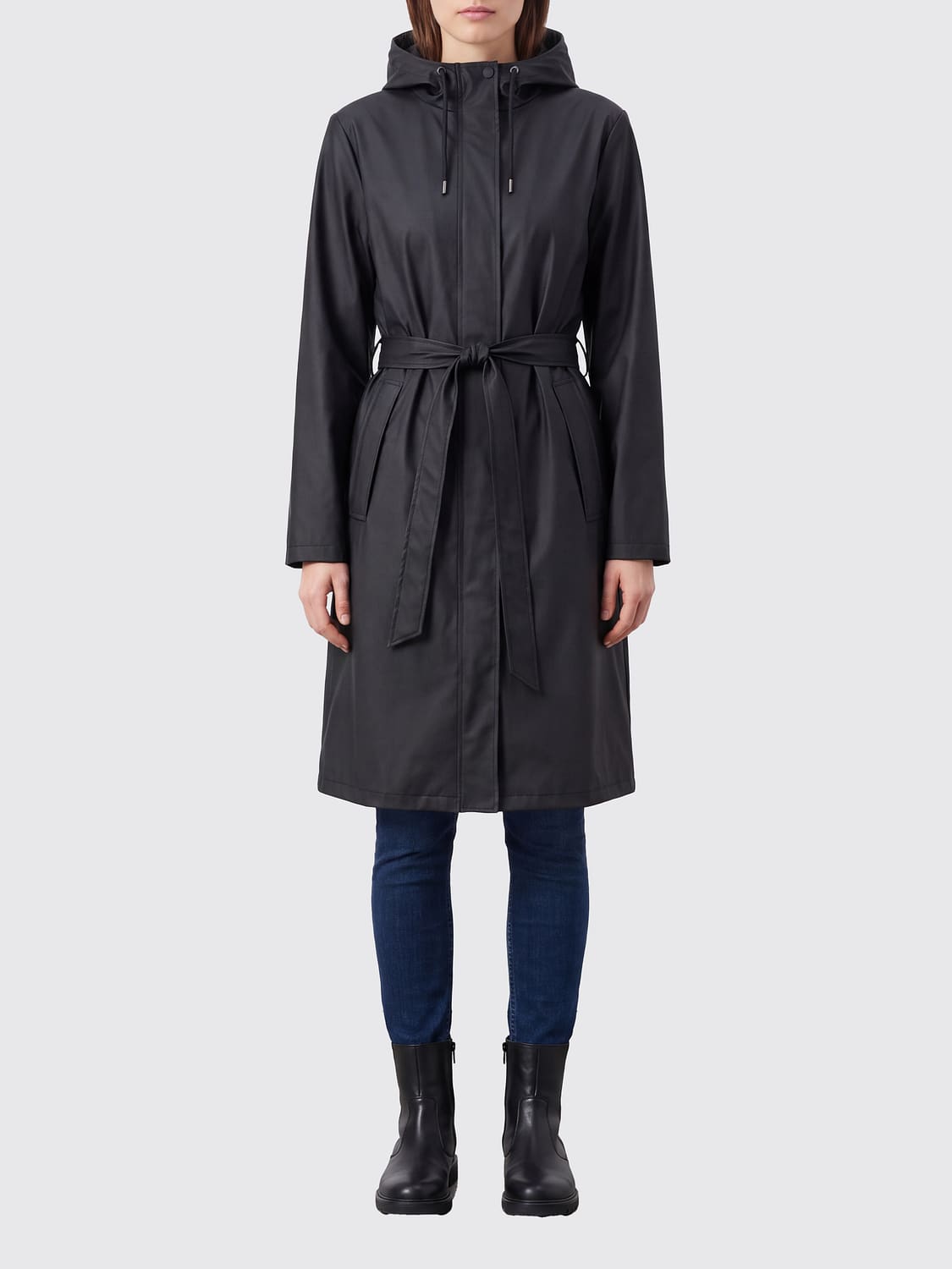 RAINS COAT: Coat woman Rains, Black - Img 1