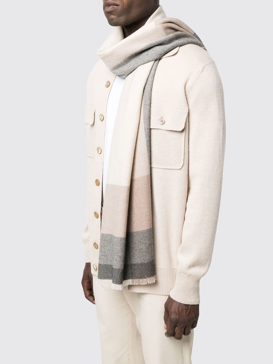BRUNELLO CUCINELLI ШАРФ: Шарф Мужское Brunello Cucinelli, Серый - Img 2