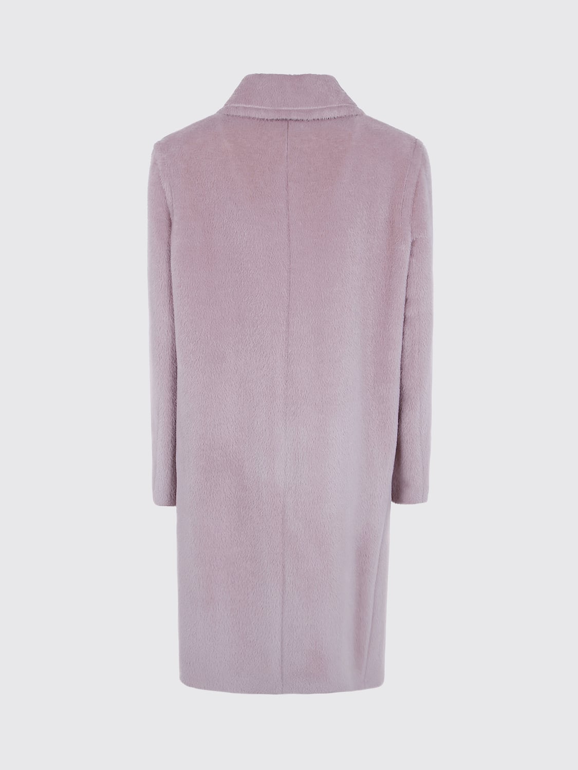 TAGLIATORE COAT: Tagliatore Single-Breasted Knee-Length Coat in Alpaca and Virgin Wool, Pink - Img 3