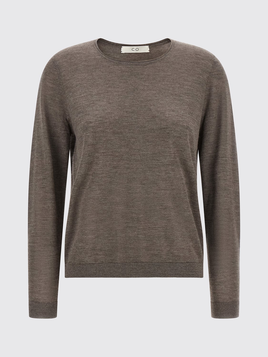 CO SWEATER: Co Pure Cashmere Long-Sleeved Crew Neck Jumper, Brown - Img 2