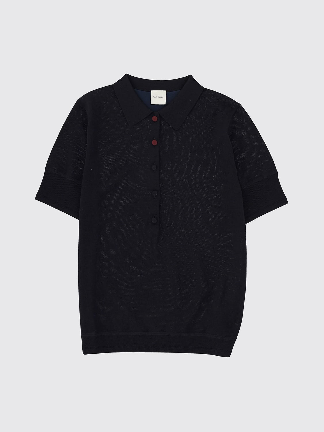PAUL SMITH POLO: Polo in maglia di lana Paul Smith a maniche corte con paramontura a 5 bottoni, Blue - Img 2