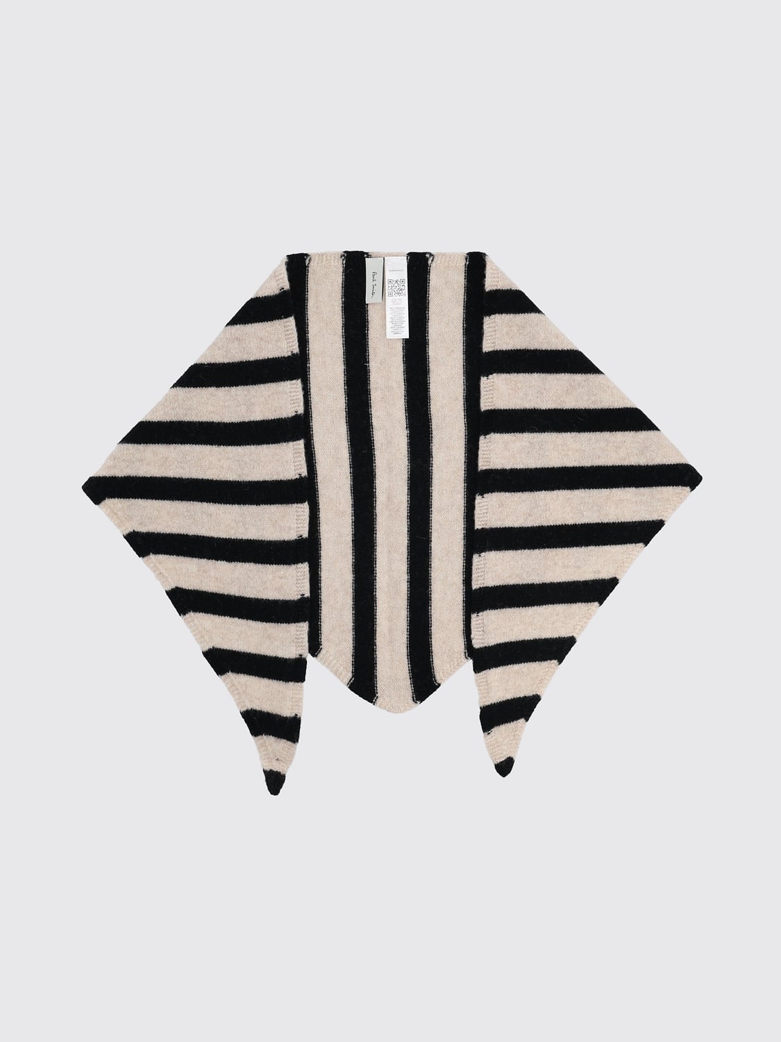 PAUL SMITH ÉCHARPE: Écharpe à rayures Paul Smith en fine laine d'agneau, Blanc - Img 1