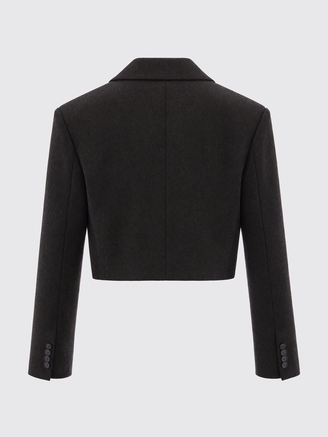 PATRIZIA PEPE JACKET: Cropped Single-Breasted Patrizia Pepe Blazer with Peak Lapels, Brown - Img 3