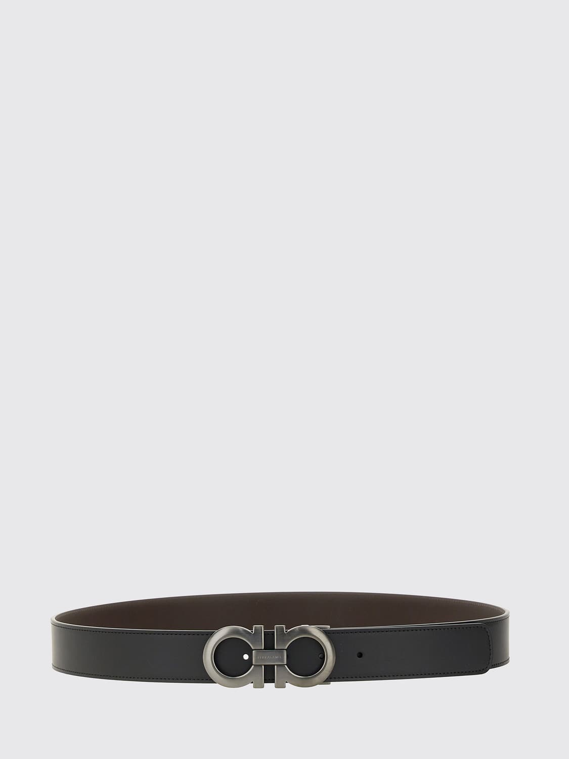 FERRAGAMO BELT: Reversible Gancini Interlocking Buckle Ferragamo Belt in Leather, Black - Img 1