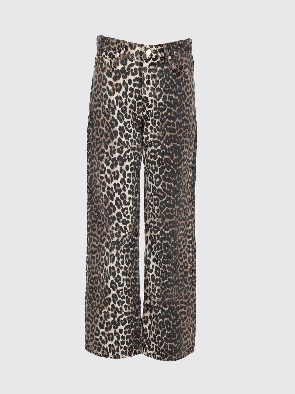 GANNI JEANS: Jeans donna Ganni, Marrone - Img 2