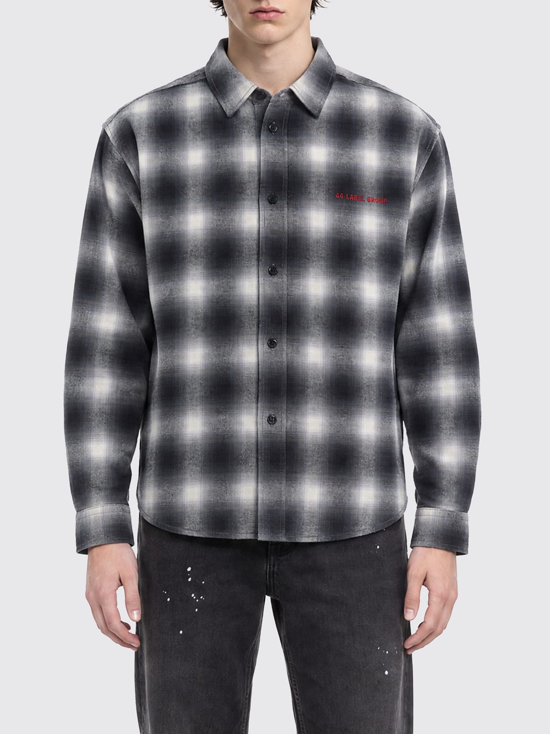 44 LABEL GROUP SHIRT: Shirt men 44 Label Group, Grey - Img 1