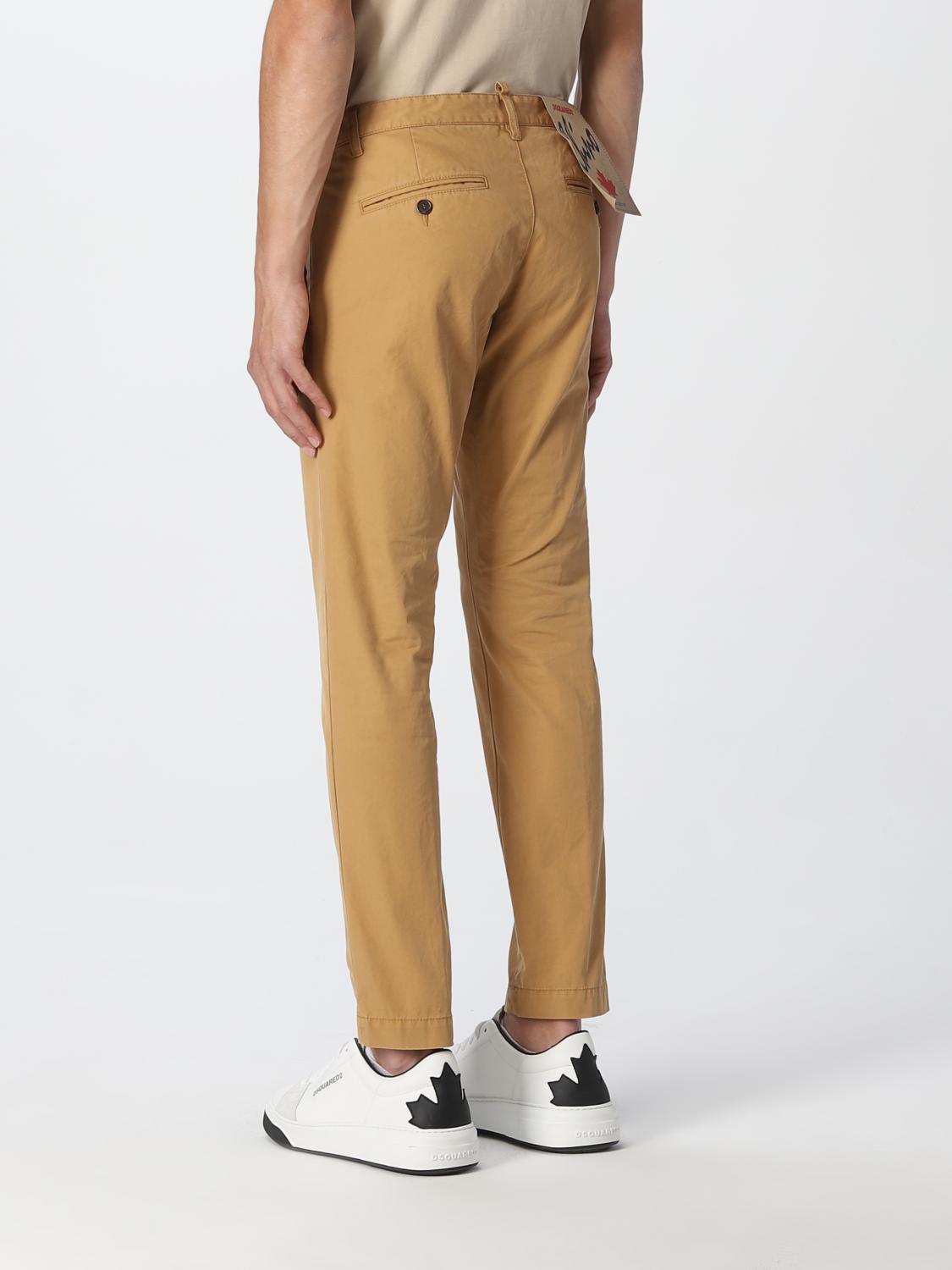 DSQUARED2: chino pants with wrinkled effect - Beige DSQUARED2: chino pants with wrinkled effect - Beige