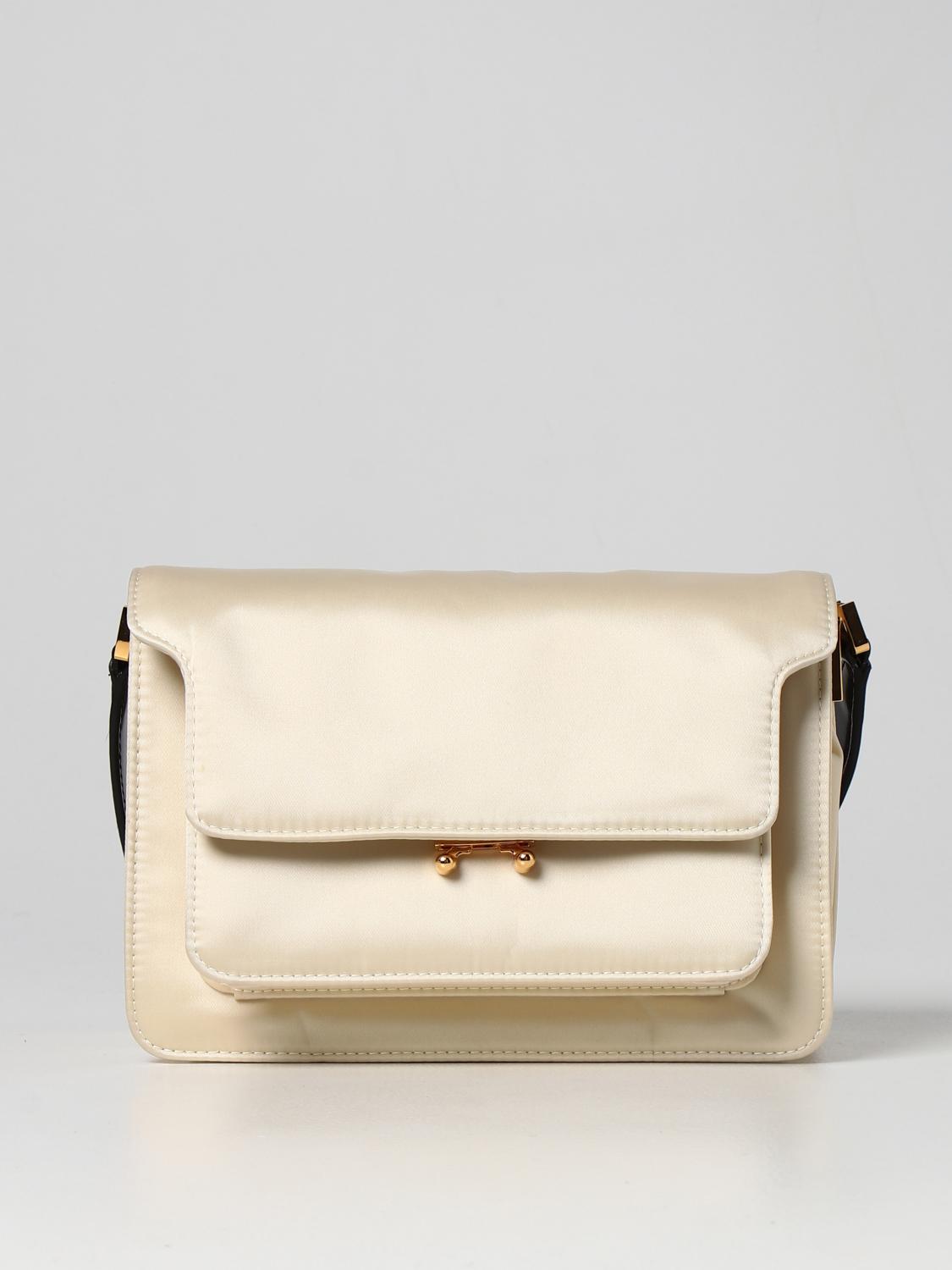 MARNI BORSA MINI: Borsa Trunk Soft Marni in tessuto , Bianco - Img 1