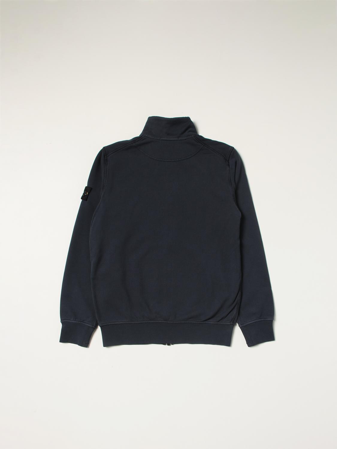 STONE ISLAND JUNIOR: sweatshirt with zip - Blue | Stone