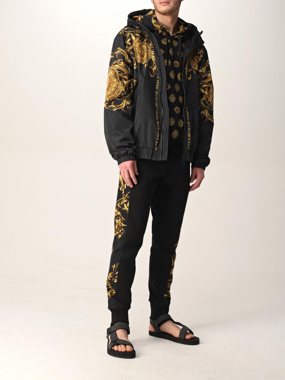 VERSACE JEANS COUTURE: Baroque patterned zip jacket - Black
