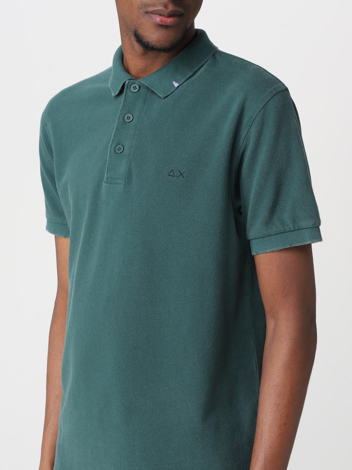 SUN68 POLO: Polo Sun 68 in piqué di cotone, Verde - Img 3