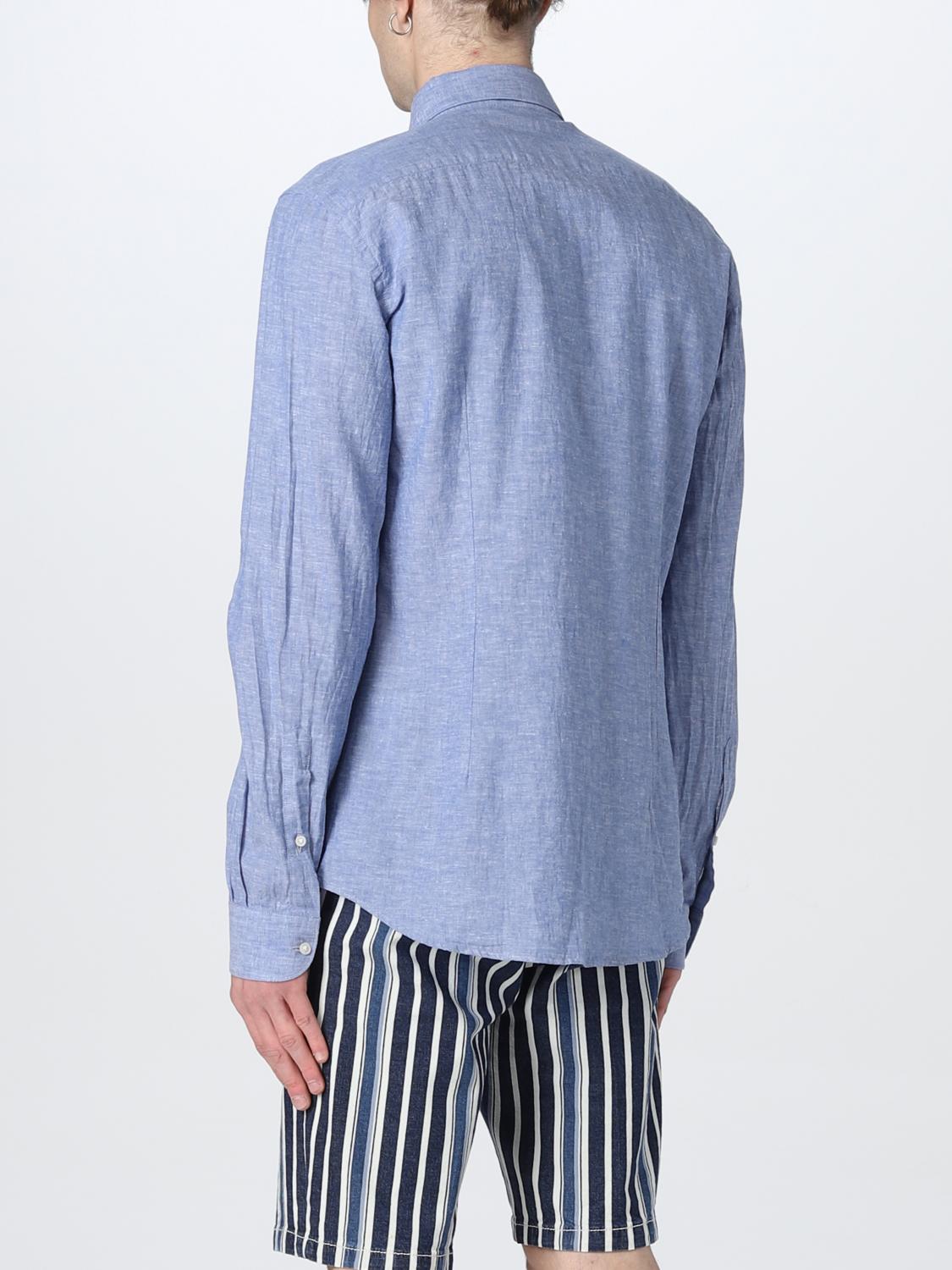 FAY CAMICIA: Camicia Fay in lino, Azzurro - Img 2