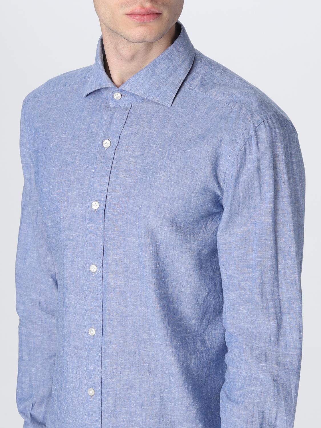 FAY CAMICIA: Camicia Fay in lino, Azzurro - Img 3