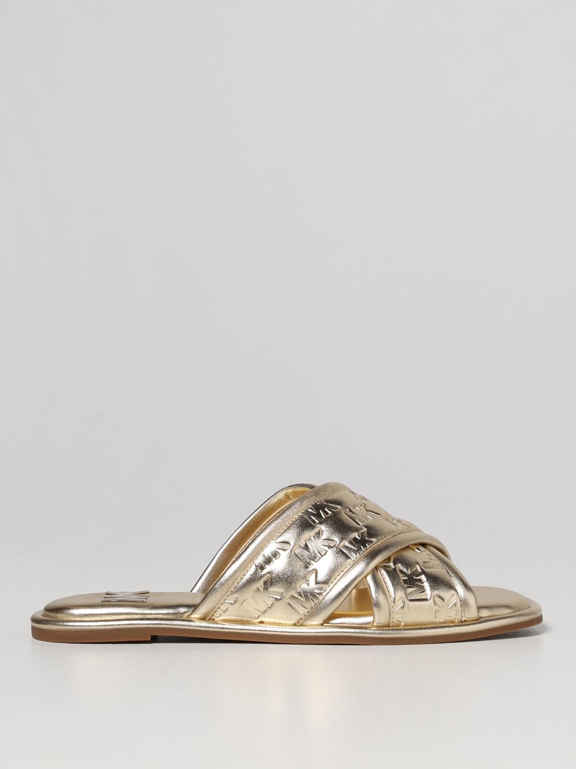 Kors Shoes Michael Kors Slippers Womens Gold MICHAEL KORS: Shoes