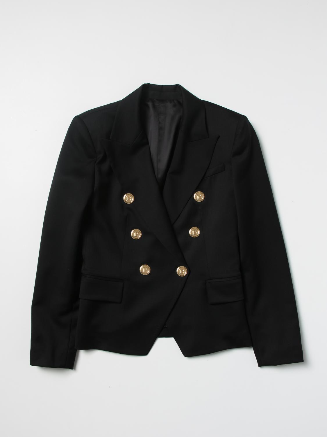 BALMAIN 西装外套: 外套 儿童 Balmain, 黑色 - Img 1