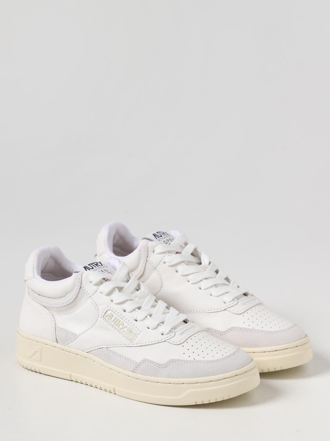 AUTRY SNEAKERS: Sneakers Open Mid Autry in pelle e mesh, Bianco - Img 2