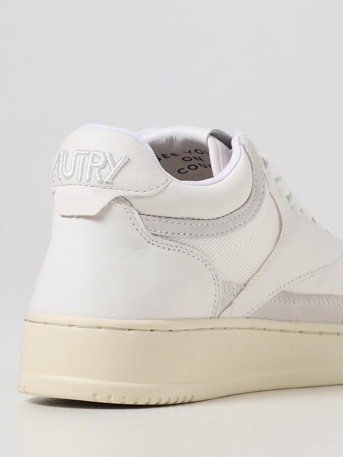AUTRY SNEAKERS: Sneakers Open Mid Autry in pelle e mesh, Bianco - Img 3