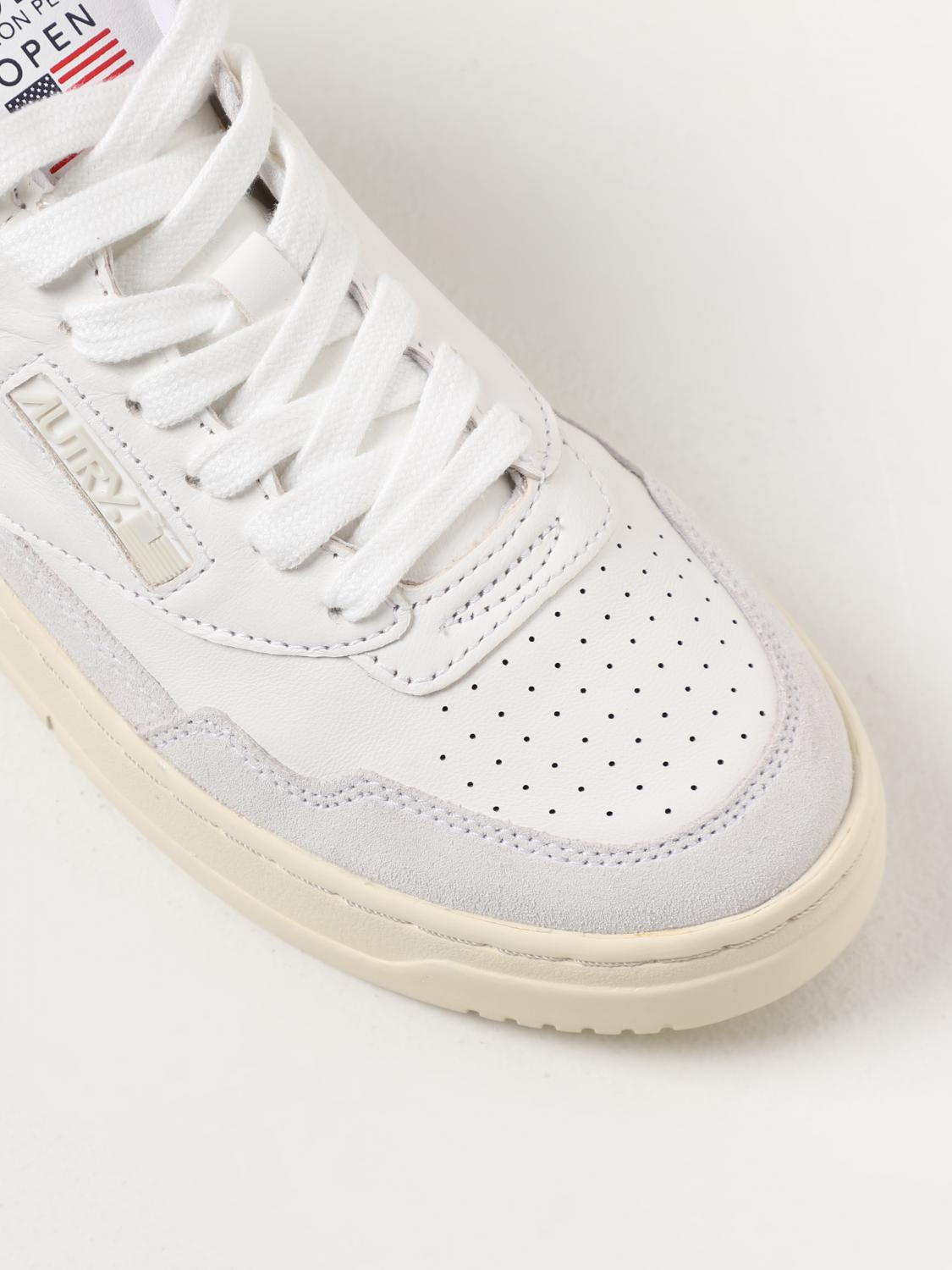 AUTRY SNEAKERS: Sneakers Open Mid Autry in pelle e mesh, Bianco - Img 4