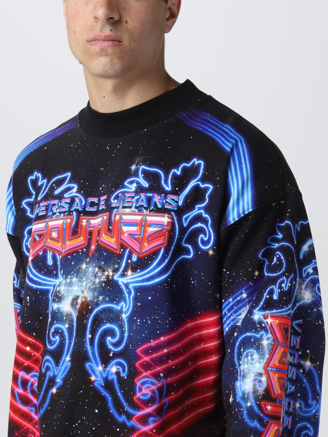 VERSACE JEANS COUTURE FELPA: Felpa Versace Jeans Couture con stampa grafica, Fantasia - Img 3