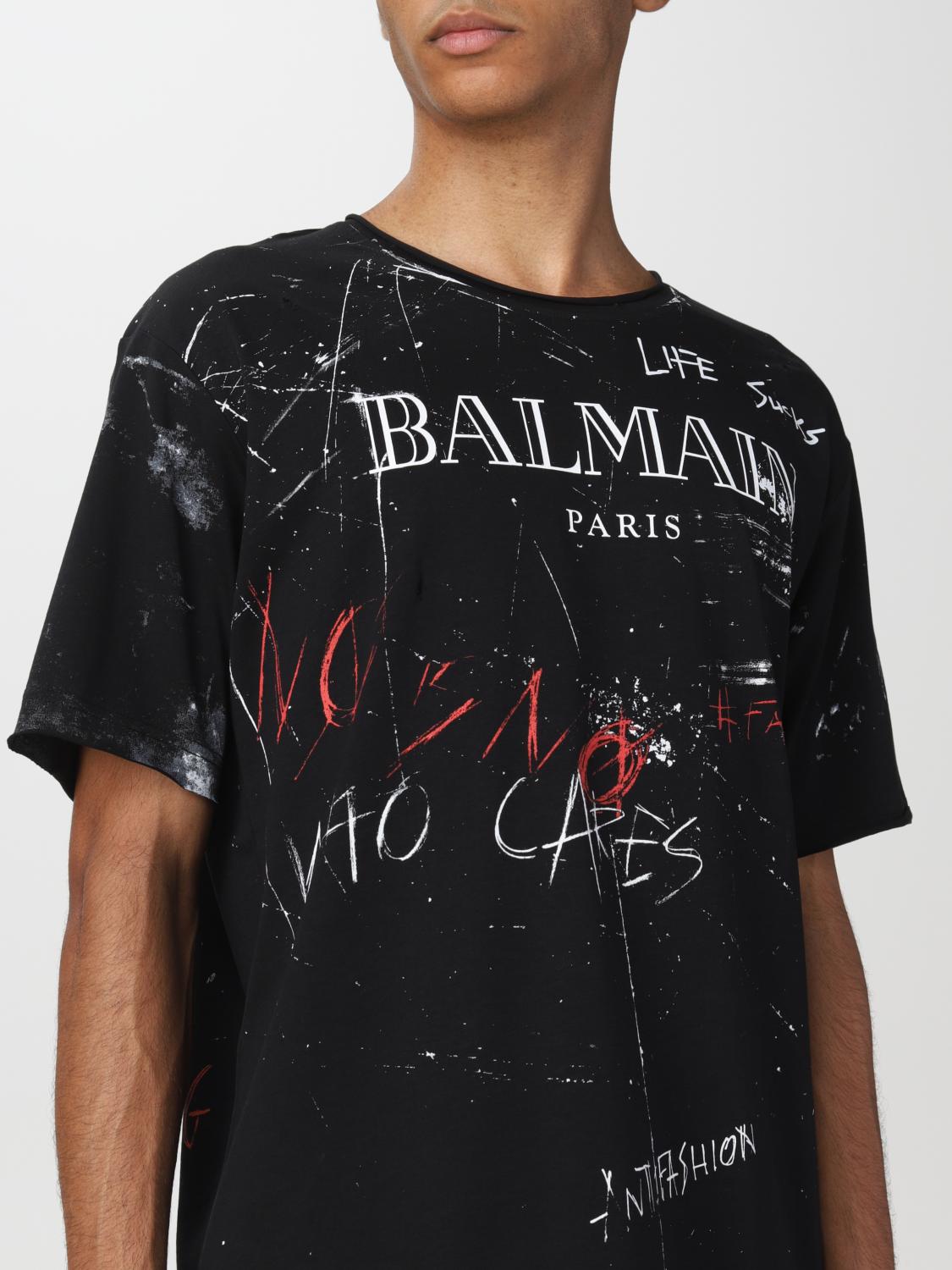 Tシャツ・カットソー BALMAIN Men T-shirt Black EH1EG010GE40 EAB BALMAIN: T-shirt men - Black | Balmain t-shirt YU1EG030GB87