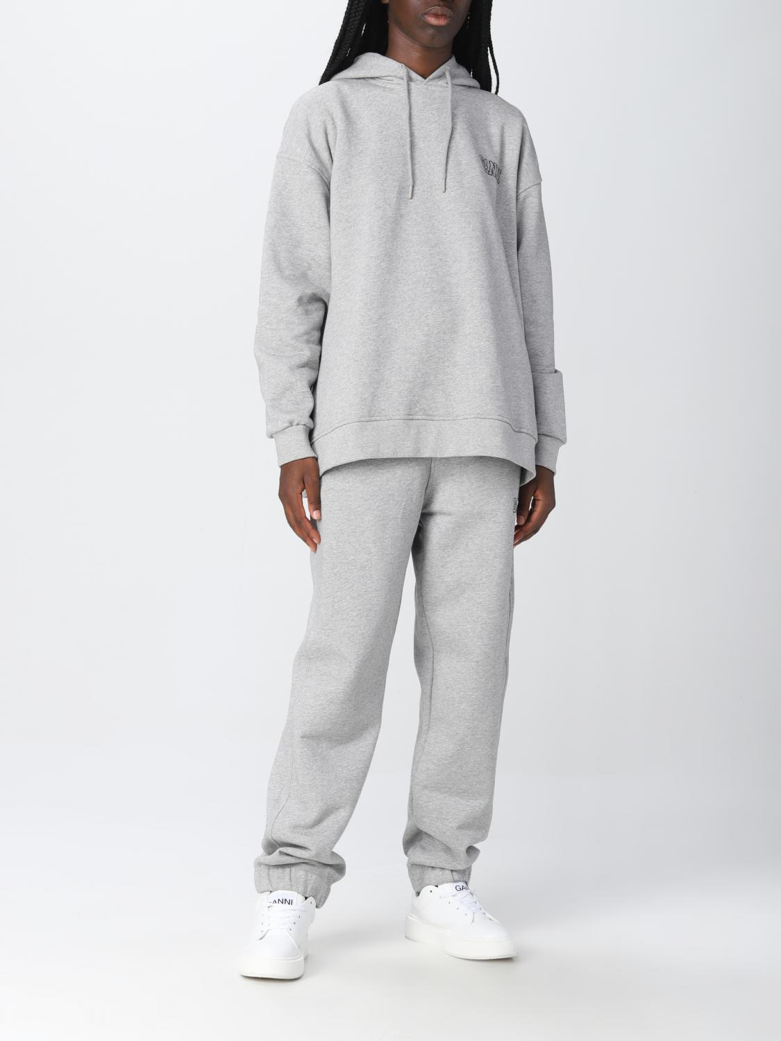 パンツ Ganni Tapered Sweatpants White T2925135 T2925135SS22 Egret Fluid Modal Elasticated Pants | GANNI US