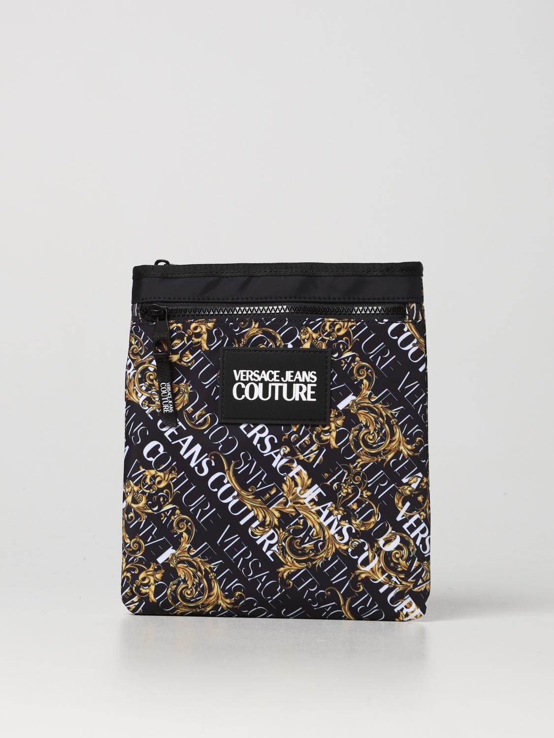 VERSACE JEANS COUTURE BORSA A TRACOLLA: Borsa Baroque Versace Jeans Couture in nylon, Nero - Img 1