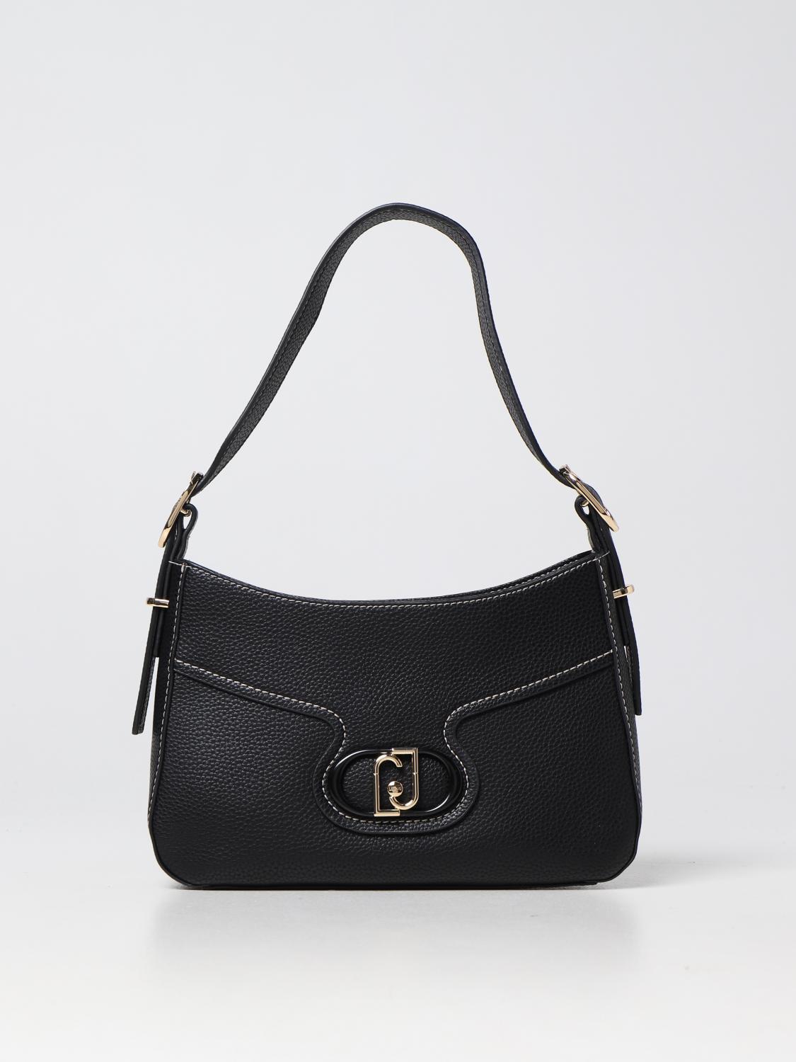 LIU JO BORSA A SPALLA: Borsa Liu Jo in ecopelle martellata, Nero - Img 1