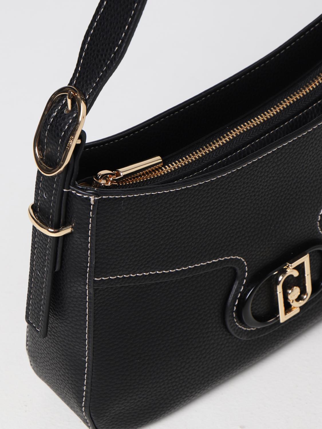 LIU JO BORSA A SPALLA: Borsa Liu Jo in ecopelle martellata, Nero - Img 3