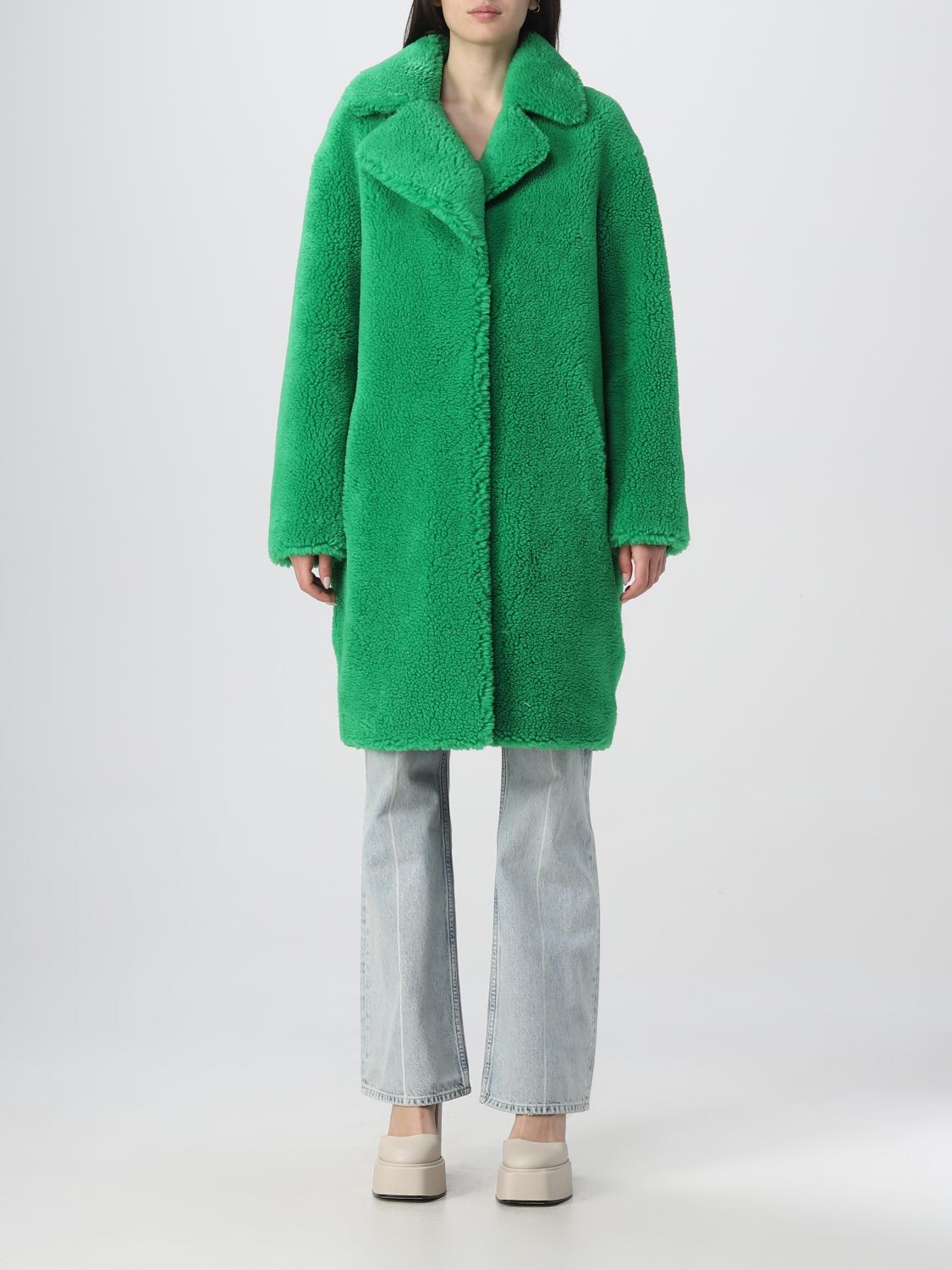 STAND STUDIO ABRIGO DE PIEL: Abrigo mujer Stand Studio, Verde - Img 1