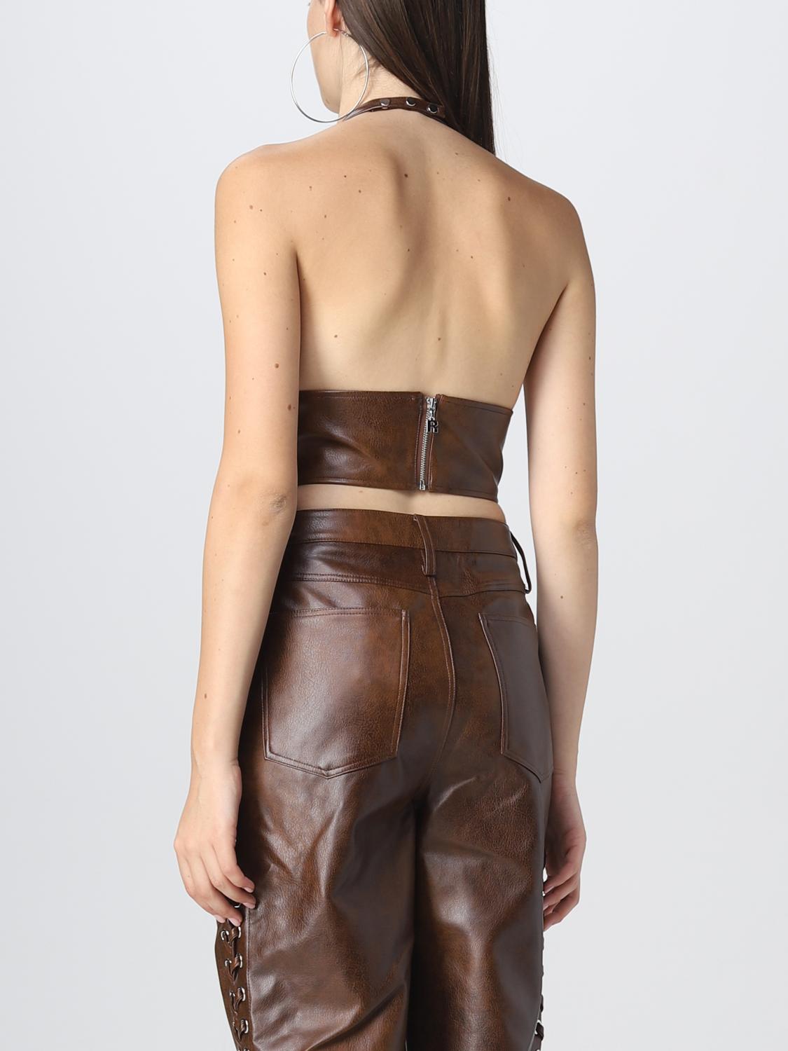 ROTATE TOP: Top Rotate in similpelle, Marrone - Img 3