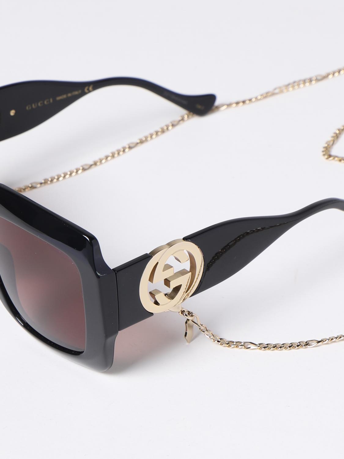 GUCCI OCCHIALI DA SOLE: Occhiali da sole Gucci con logo GG, Nero - Img 4