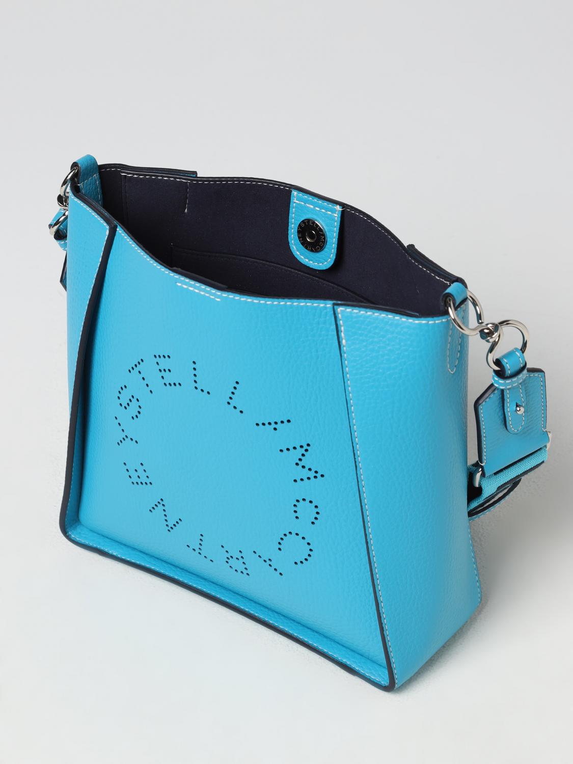 STELLA MCCARTNEY BORSA A TRACOLLA: Borsa Stella McCartney in pelle sintetica martellata, Blue - Img 5