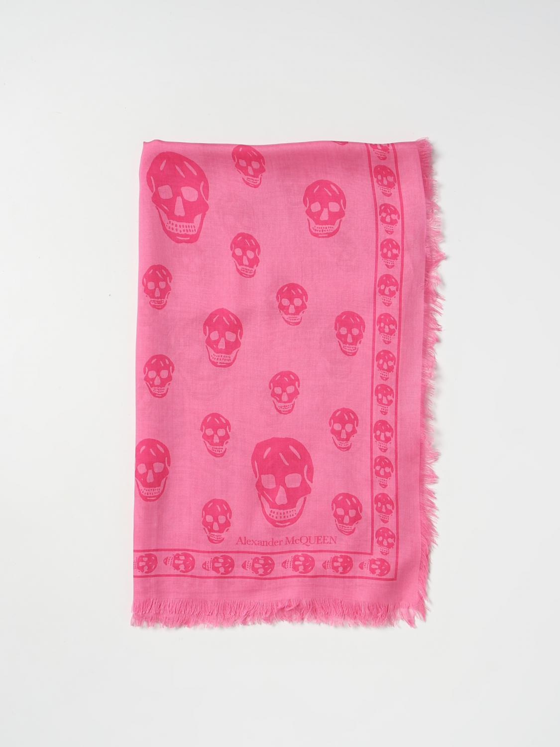 MCQUEEN SCIARPA: Sciarpa Skull McQueen in misto seta, Rosa - Img 1
