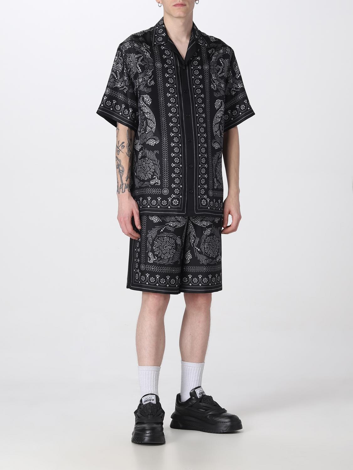 VERSACE SHORTS: Versace shorts in silk, Black - Img 2