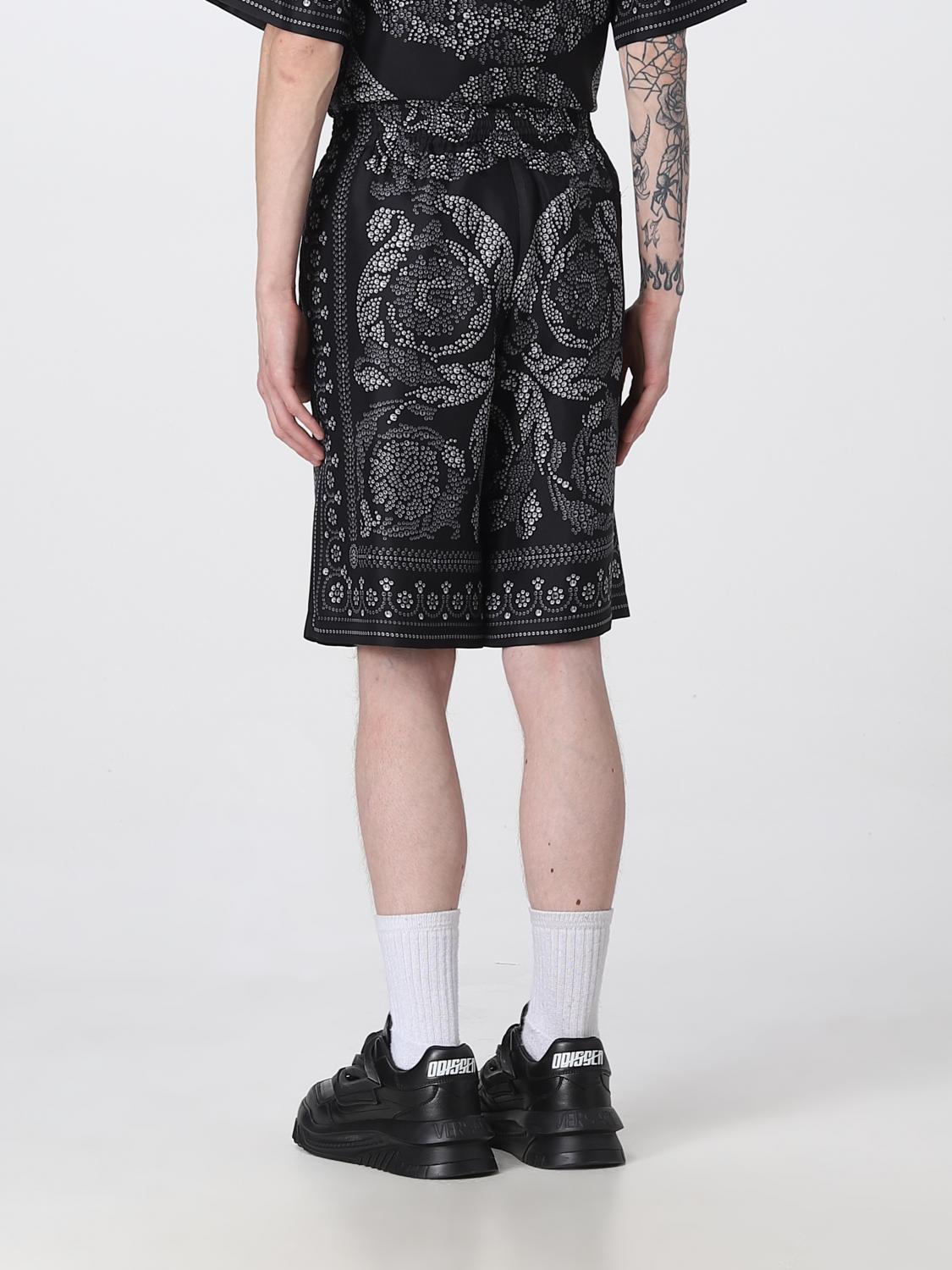 VERSACE SHORTS: Versace shorts in silk, Black - Img 3