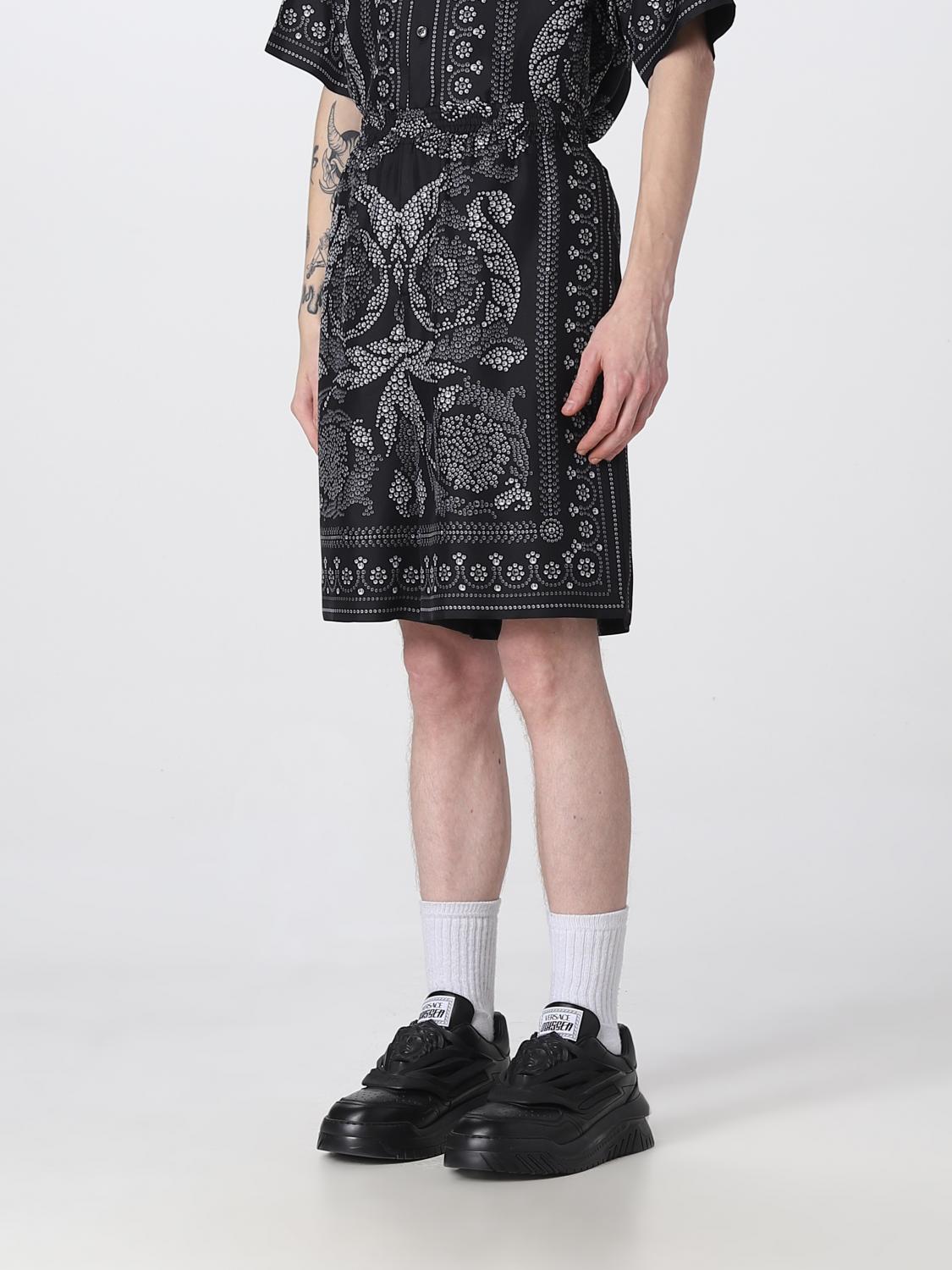 VERSACE SHORTS: Versace shorts in silk, Black - Img 4