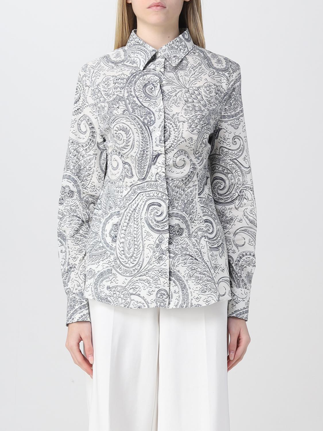 ETRO SHIRT: Etro pailsley stretch cotton shirt, Red - Img 1