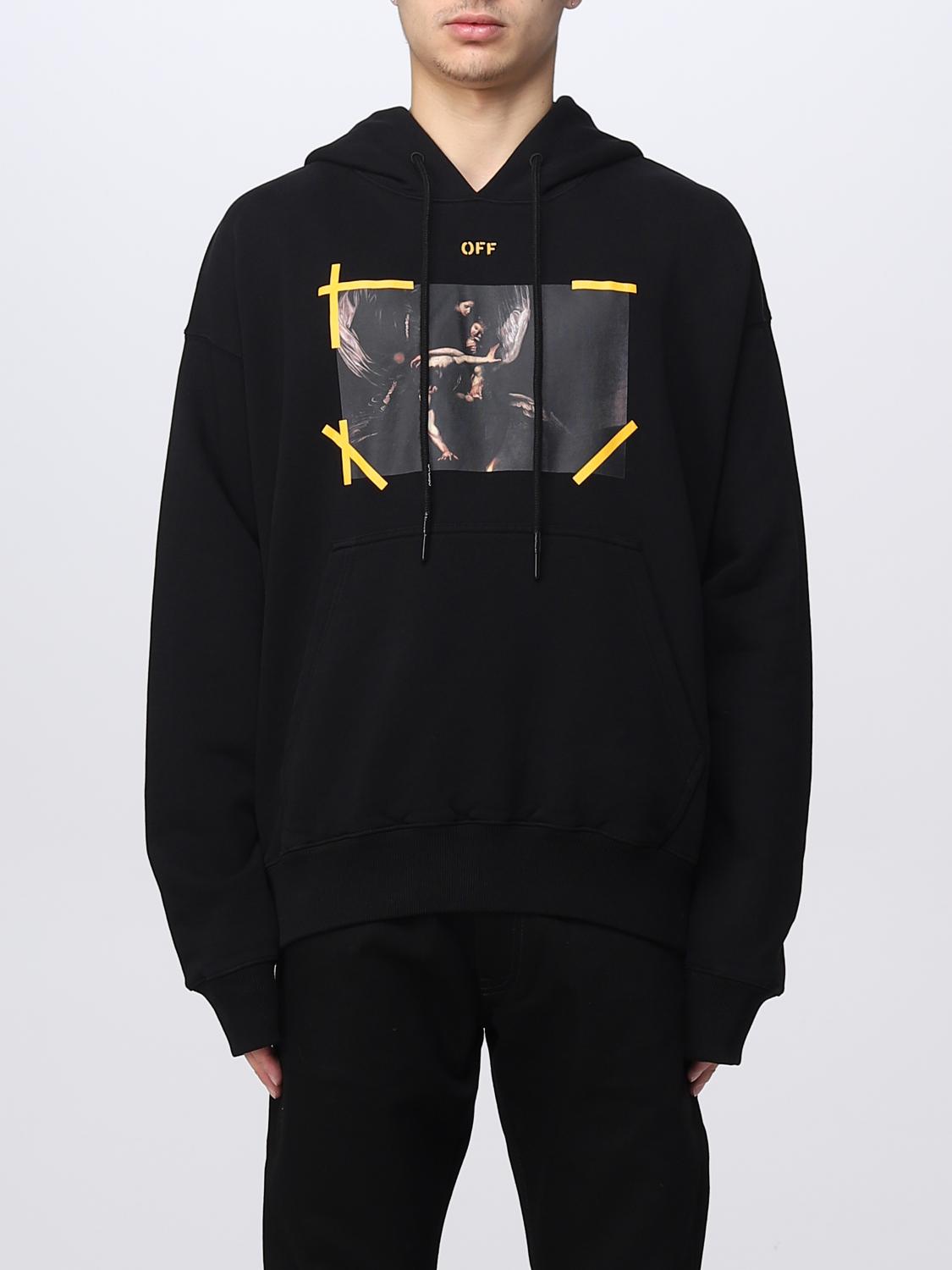OFF-WHITE FELPA: Felpa Off-White con stampa grafica pittorica, Nero - Img 1
