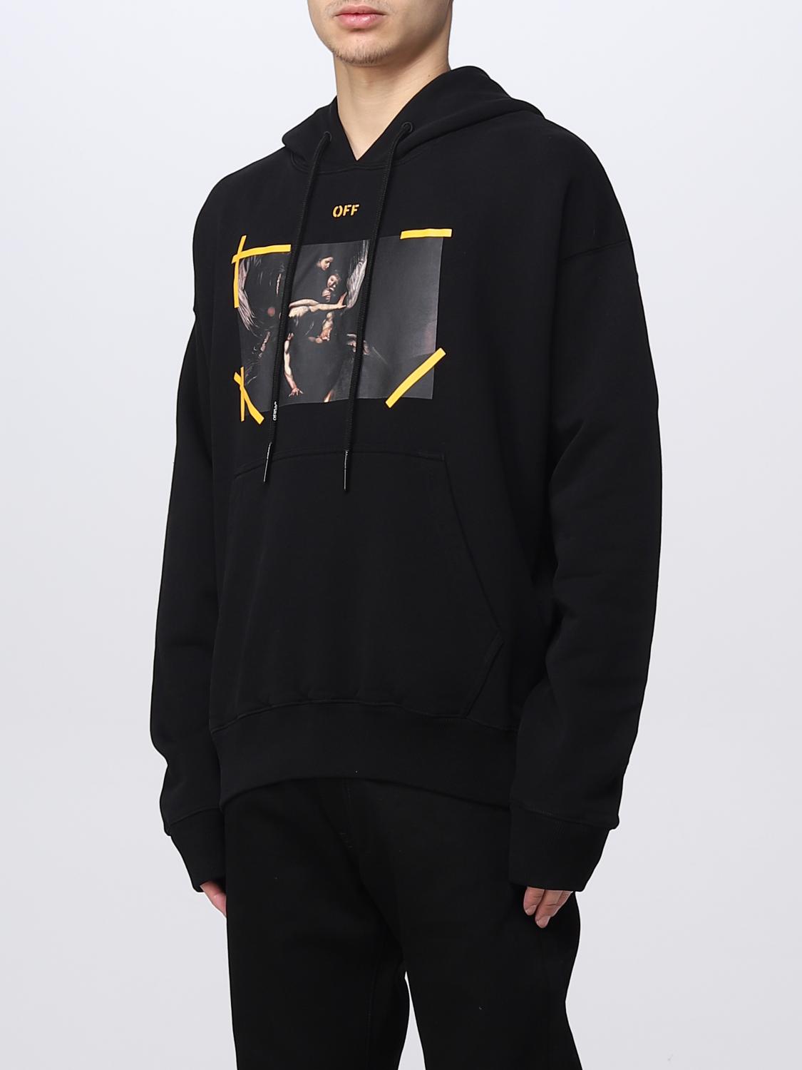 OFF-WHITE FELPA: Felpa Off-White con stampa grafica pittorica, Nero - Img 4