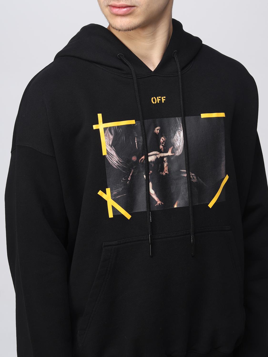 OFF-WHITE FELPA: Felpa Off-White con stampa grafica pittorica, Nero - Img 5
