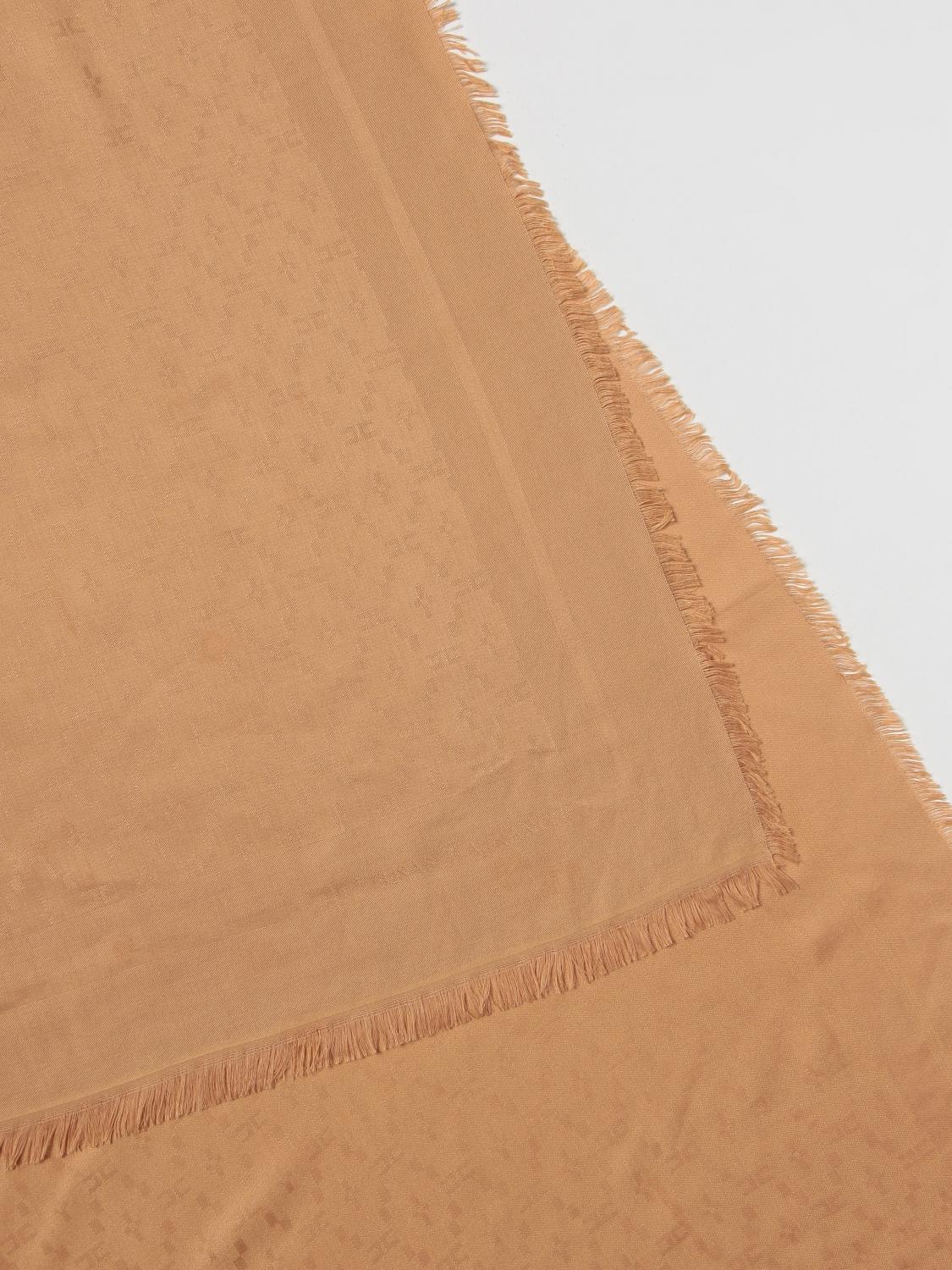 ELISABETTA FRANCHI SCIARPA: Sciarpa Elisabetta Franchi in tessuto con logo jacquard, Marrone - Img 3