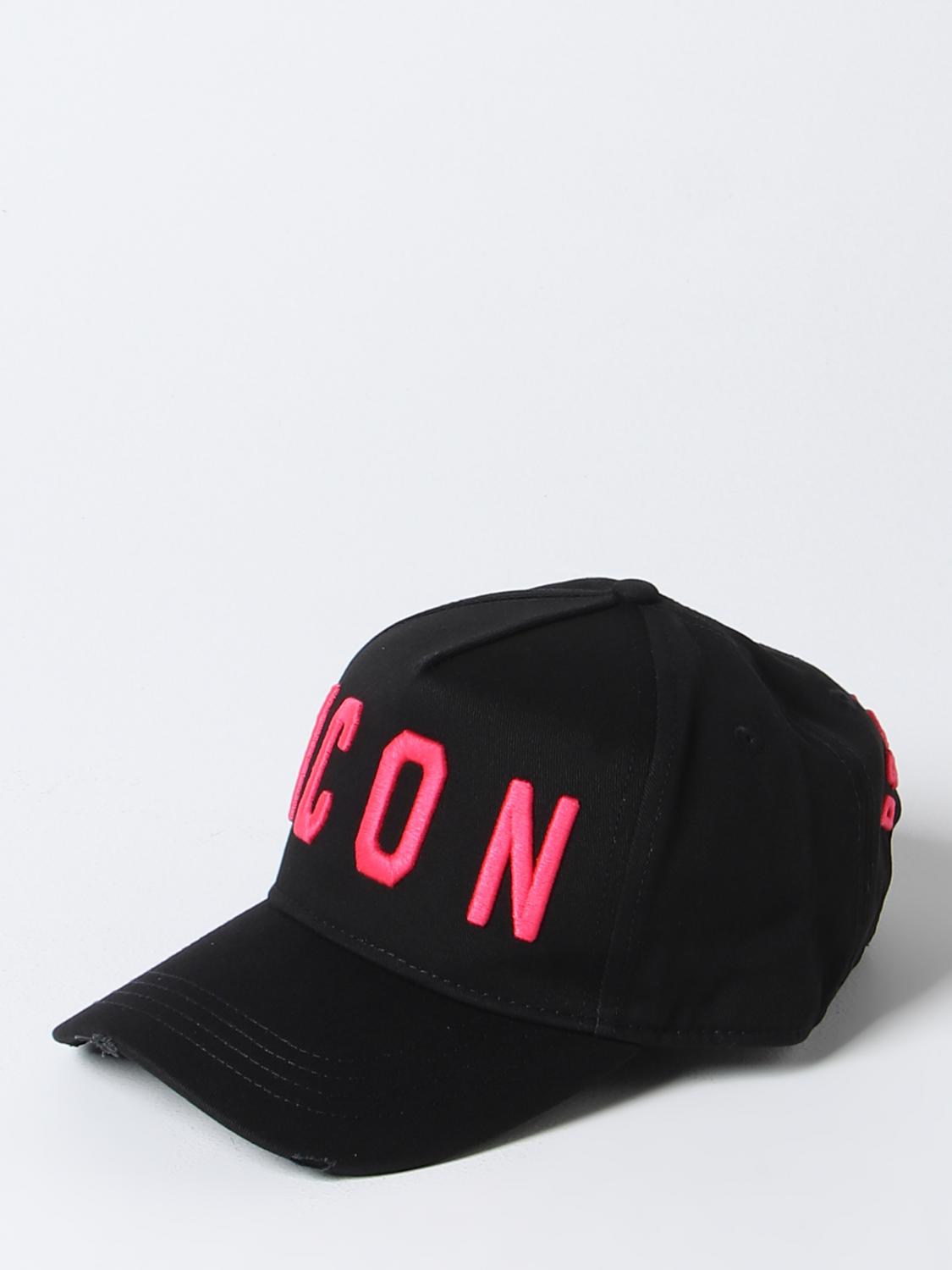 DSQUARED2 CAPPELLO: Cappello Icon Dsquared2 in cotone, Nero 1 - Img 1