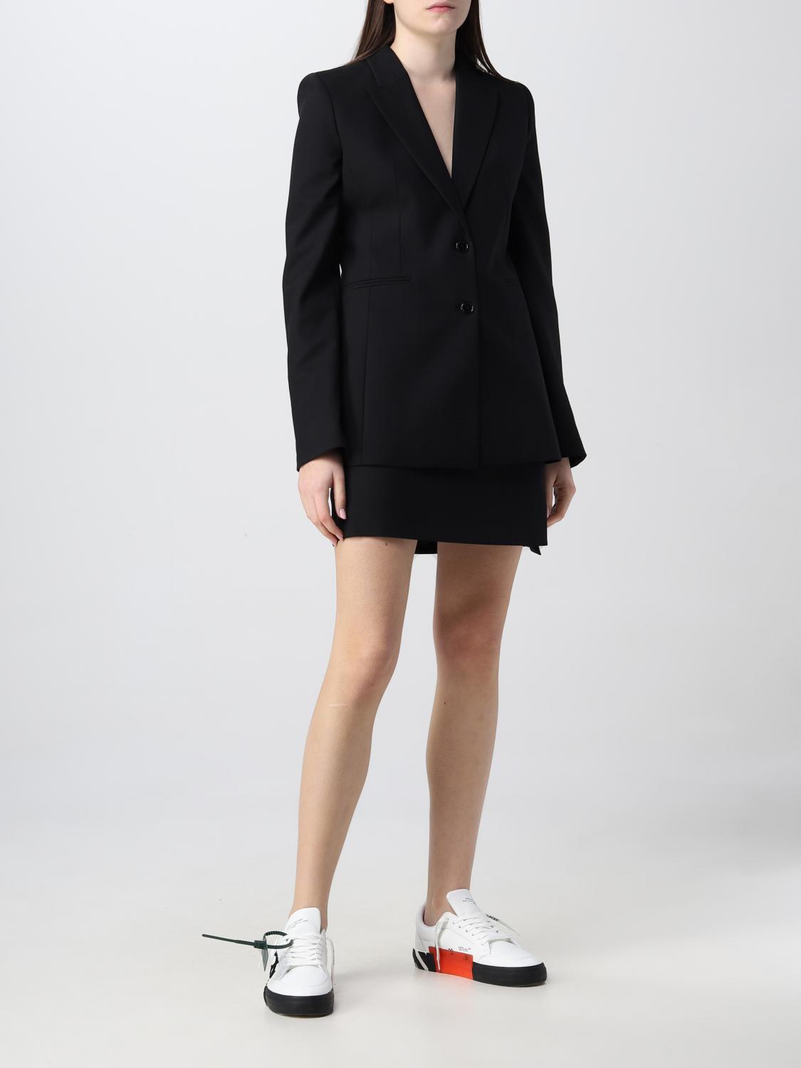 OFF-WHITE BLAZER: Giacca Off-White in misto lana, Nero - Img 2