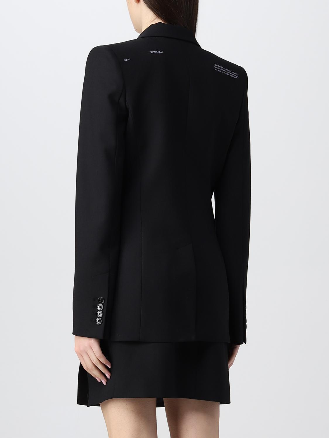 OFF-WHITE BLAZER: Giacca Off-White in misto lana, Nero - Img 3